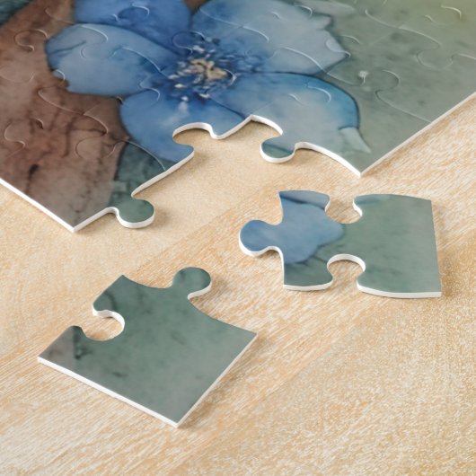 Puzzle Art stylisé Bluebird et fleurs (Côté)