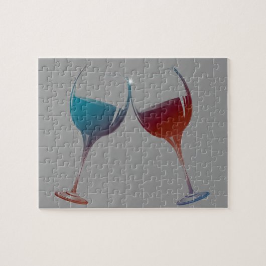 Puzzle Art tintant en verre de vin d'étincelle (Horizontal)