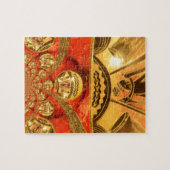 Puzzle Art traditionnel africain rouge doré (Horizontal)