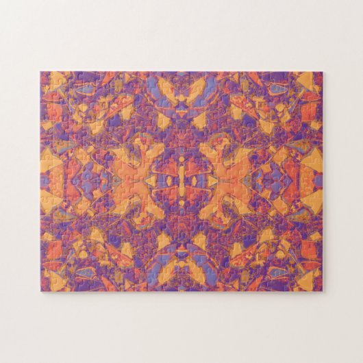 Puzzle Art Tribal Hippie Boho violet orange jaune amérind (Horizontal)