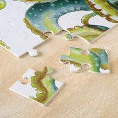 Puzzle Art vert d'aquarelle de poulpe (Côté)