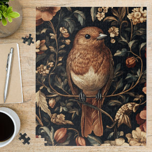 Puzzle Art vintage de feuillage d'oiseau de William Morri