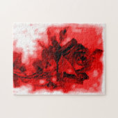 Puzzle Art vintage Rose rouge (Horizontal)