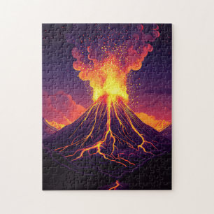 Puzzle Art Volcano Dramatique Érupteur