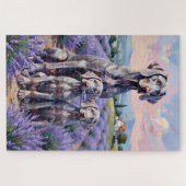 Puzzle Art Weimaraner Champ de Lavande (Horizontal)