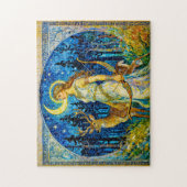 Puzzle Artemis with Deer and Bow in a Starry Forest Night (Vertical)