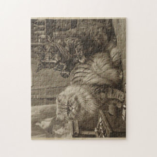 Puzzle Artiste de tatouage de chat sépia vintage – Victor