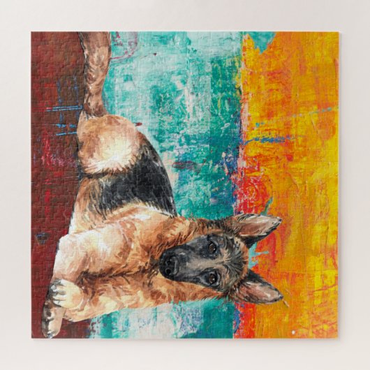 Puzzle Artistic German Shepherd Abstract (Horizontal)