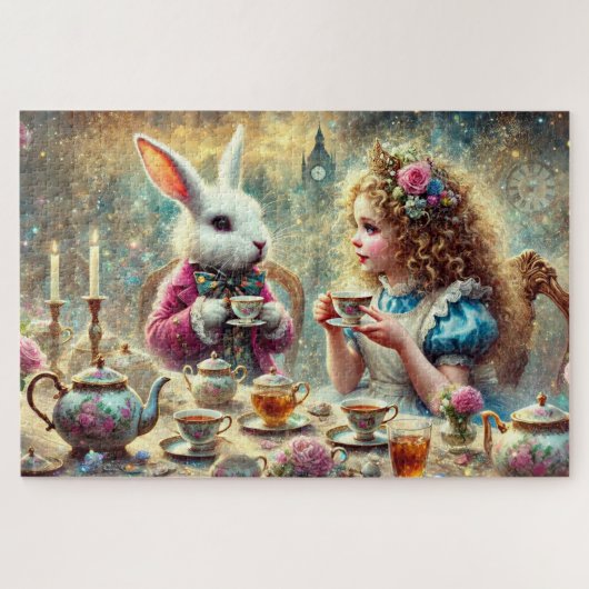 Puzzle Artistic Wonderland Tea Party Alice & Rabbit (Horizontal)