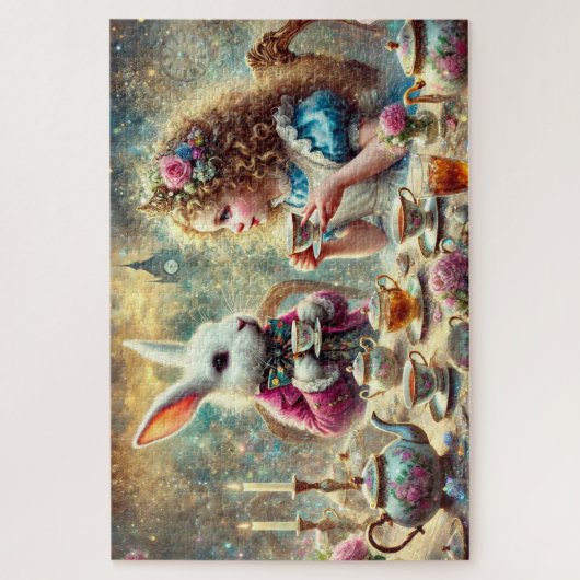 Puzzle Artistic Wonderland Tea Party Alice & Rabbit (Vertical)