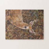 Puzzle artistique de cerf avec bois (Horizontal)