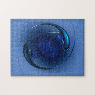Puzzle Artwork Abstrait de poisson bleu tourbillon exotiq
