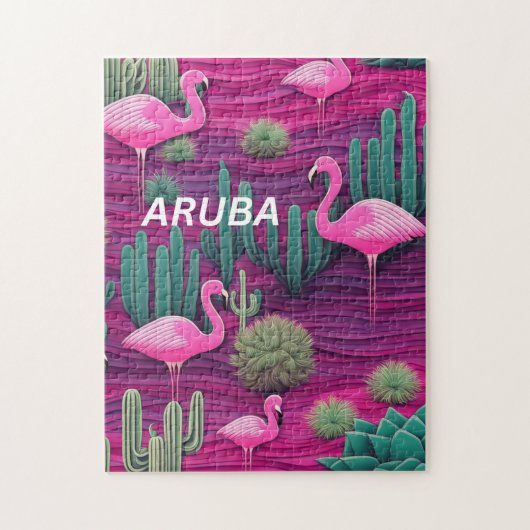 Puzzle Aruba en rose (Vertical)