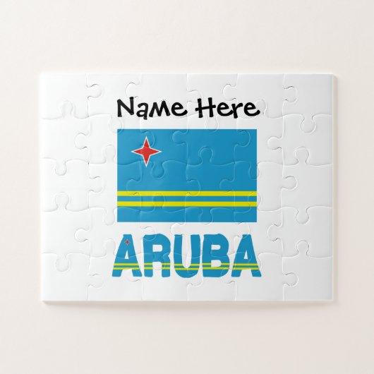 Puzzle Aruba et Drapeau d'Aruba Personnalisés (Horizontal)