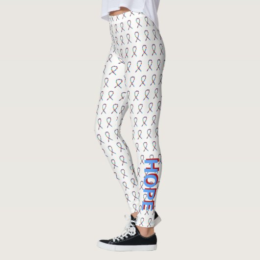 Puzzle ASD Autism Awareness Ribbon Custom Leggings (Links)