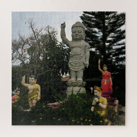 Puzzle asiatique, vietnamien, art, sculpture, bouddha, (Vertical)