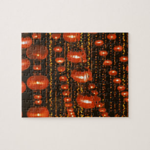Puzzle Asie, Chine, Pékin. Lanternes chinoises rouges,