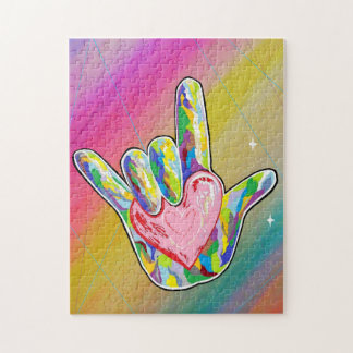 Puzzle ASL I LOVE YOU Heart