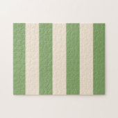 Puzzle Asparagus Vert et Rayures Blanc Antique (Horizontal)