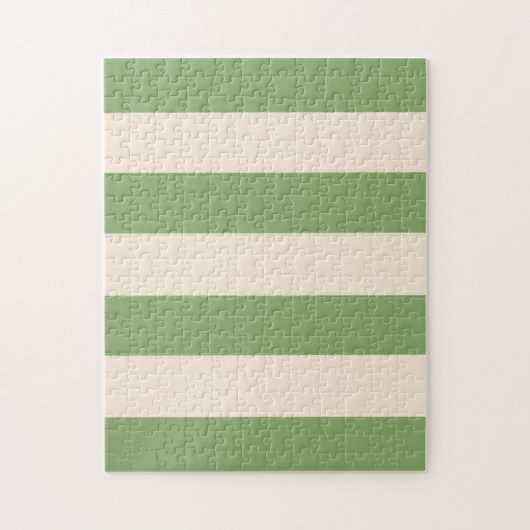 Puzzle Asparagus Vert et Rayures Blanc Antique (Vertical)
