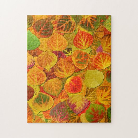 Puzzle Aspen Feuilles Collage Solid Medley 1 (Vertical)