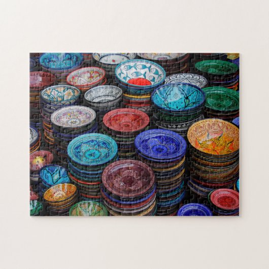 Puzzle Assiettes marocaines au marché (Horizontal)