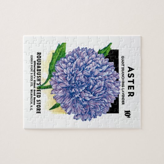 Puzzle Aster Vintage Seed Packet (Horizontal)