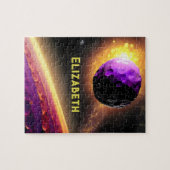 Puzzle Astéroïde Violet Interstellaire Volant Vers La Pla (Horizontal)