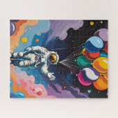 Puzzle Astronaut avec ballons colorés dans l'espace (Horizontal)