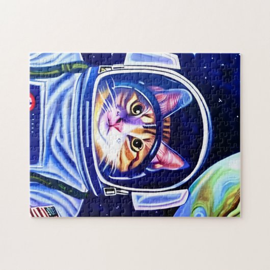 Puzzle Astronaut de chat dans l'espace (Horizontal)