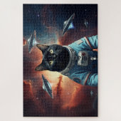 Puzzle Astronaut de chat galactique (Vertical)