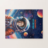 Puzzle Astronaut Deep Space Sky Planets Photo Birthday (Horizontal)