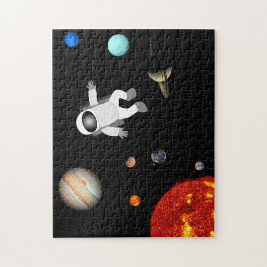 Puzzle Astronaute dans le système solaire (Vertical)