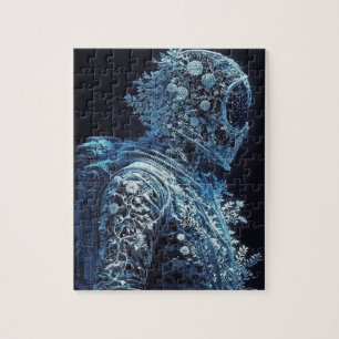 Puzzle Astronaute floral givré