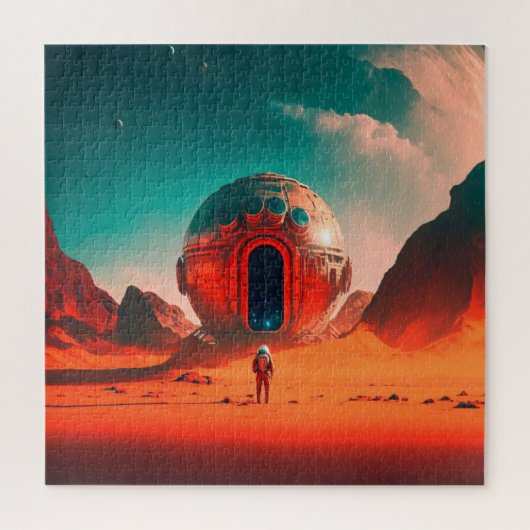 Puzzle Astronautes Humains Explorent une Planète Extrater (Vertical)