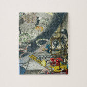 Puzzle Astronomes regardant par un télescope, détail (Vertical)