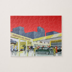Puzzle Atelier de mécanique automobile ancienne Service c