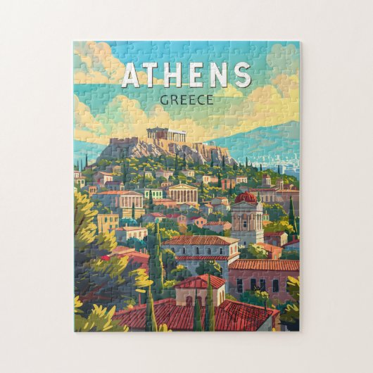 Puzzle Athens Grèce Travel Art Vintage (Vertical)
