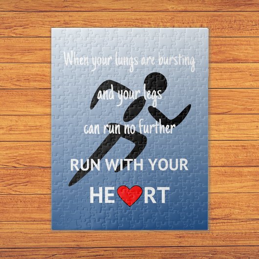 Puzzle Athlète citation sports bleu