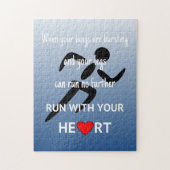 Puzzle Athlète citation sports bleu (Vertical)