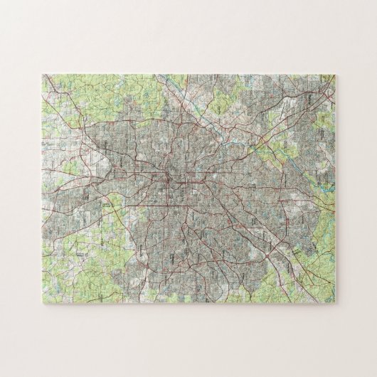 Puzzle Atlanta la Géorgie Map (1981) (Horizontal)