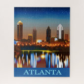 Puzzle Atlanta Skyline par Nuit avec Réflexions Jigsaw P (Vertical)