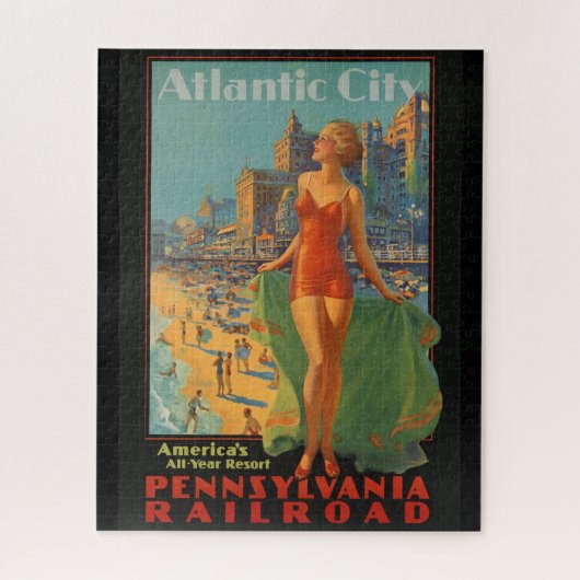 Puzzle Atlantic City Beach Beauty Vintage Artwork (Vertical)