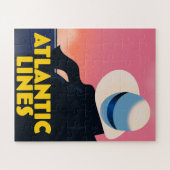 Puzzle Atlantic Lines Cruise Liner travel poster (Horizontal)