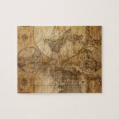 Puzzle Atlas vintage de carte du monde (Horizontal)