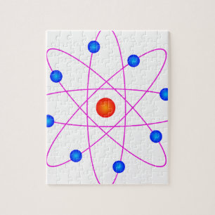 Puzzle atom model vector clipart