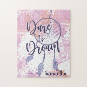 Puzzle Attrape-rêves aquarelle personnalisé Osez Rêver