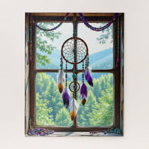 Puzzle Attrape-rêves dans une fenêtre Art Boho
