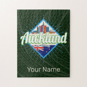 Puzzle Auckland Nouvelle-Zélande skyline rétro vintage