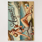 Puzzle August Retro Beachside Pin-Up Girl Vibes (Vertical)
